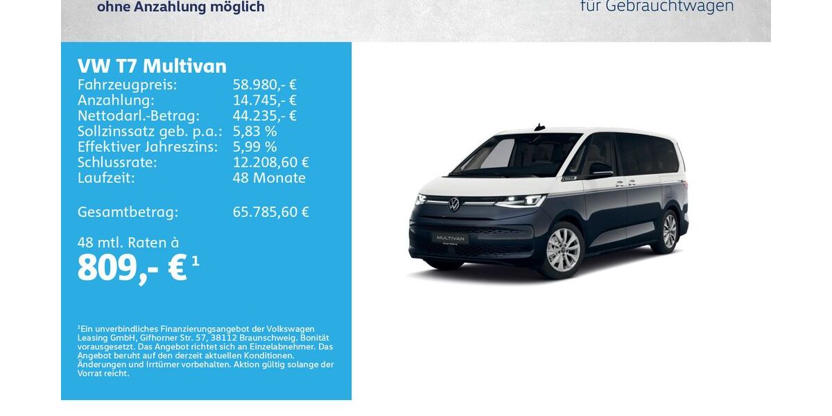 VW T7 Multivan 21.500 km 58.980 &euro; Würzburg 97076