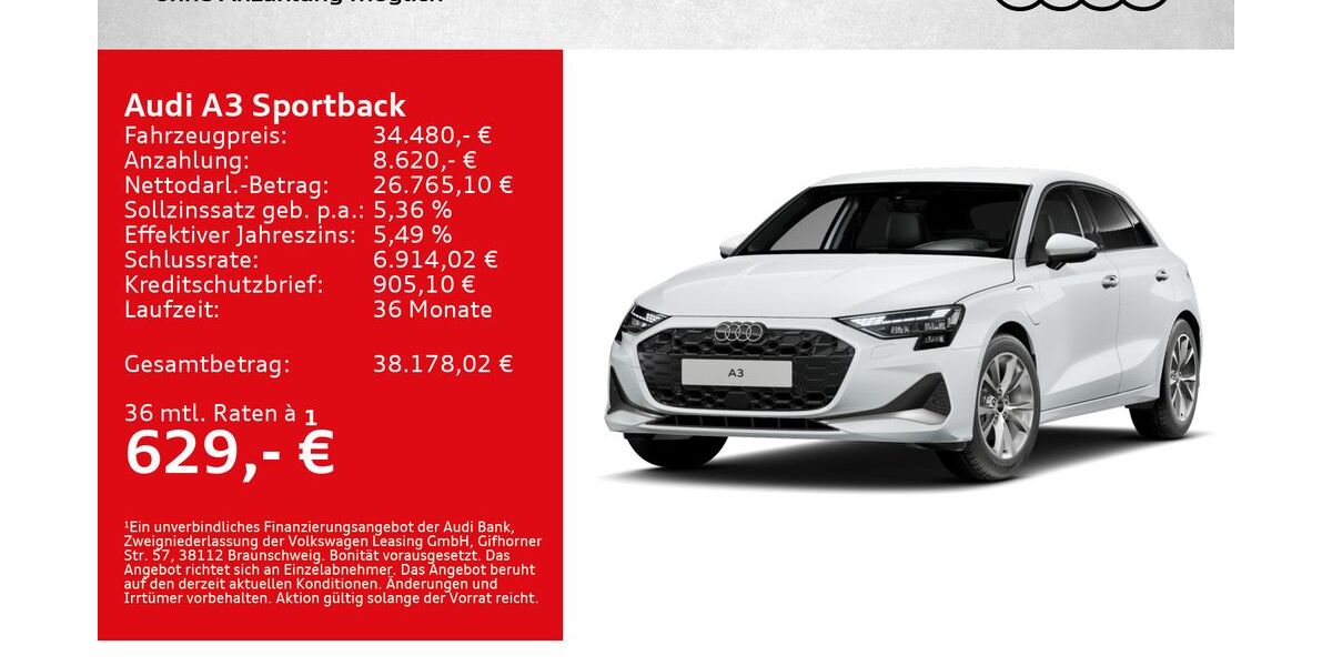 Audi A3 4.500 km 34.480 &euro; Würzburg 97076