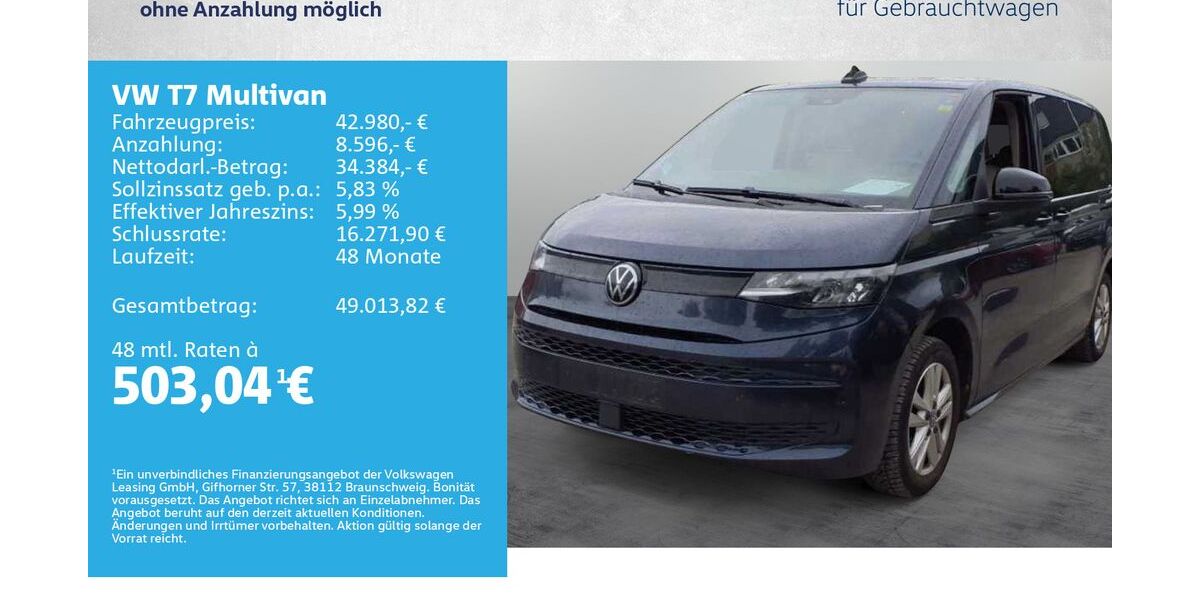VW T7 Multivan 60.000 km 41.980 &euro; Würzburg 97076
