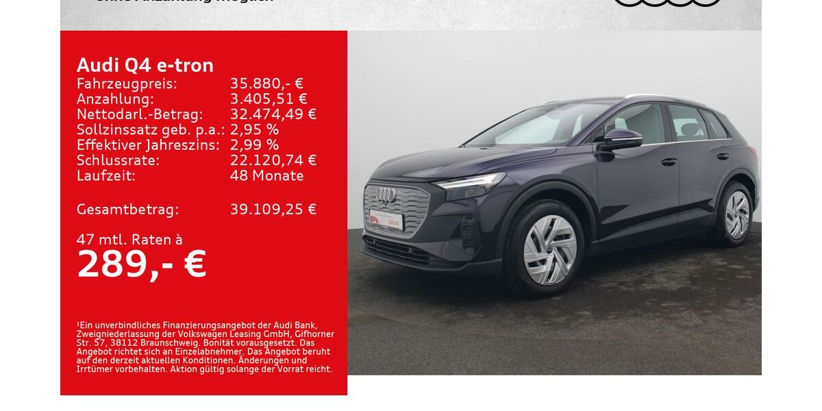Audi Q4 e-tron 7.500 km 35.480 &euro; Würzburg 97076