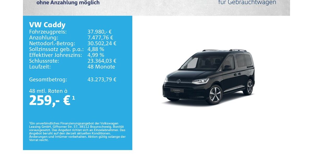 VW Caddy 5.500 km 37.880 &euro; Würzburg 97076