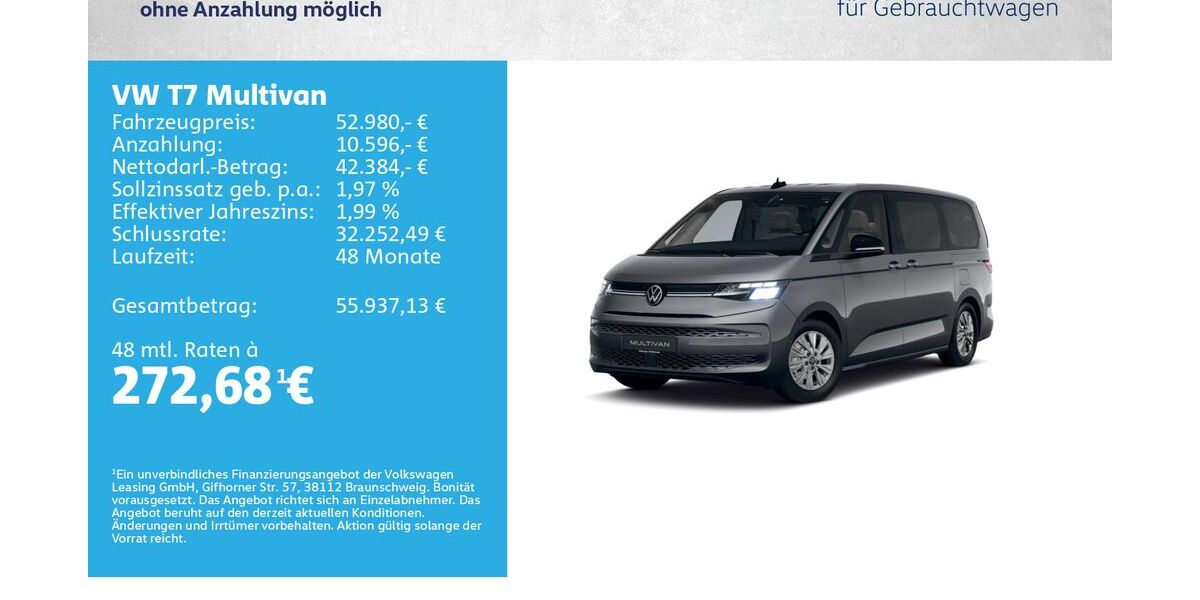 VW T7 Multivan 9.000 km 52.080 &euro; Würzburg 97076
