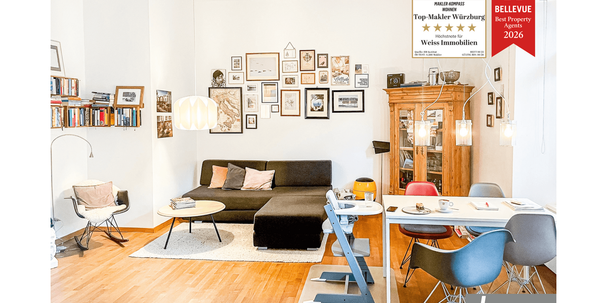 Etagenwohnung Würzburg Altstadt - 2 Zimmer, 67 m&sup2;, 975&euro; | Angebot:27355752
