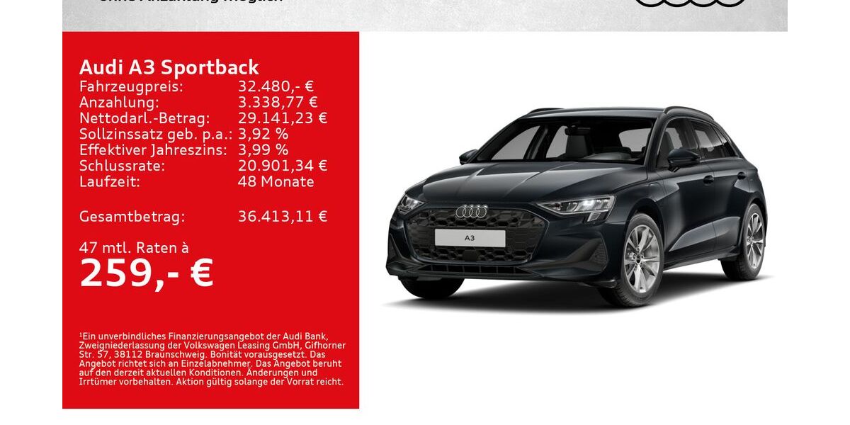 Audi A3 13.000 km 32.480 &euro; Würzburg 97076
