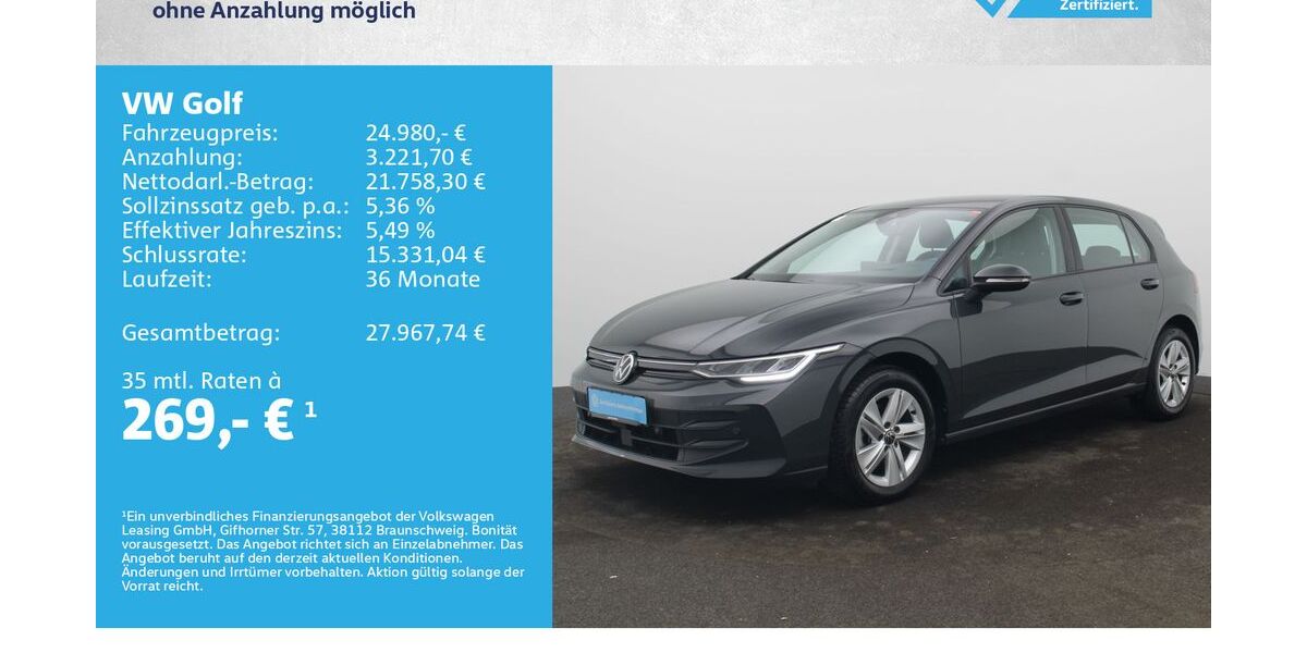 VW Golf 24.500 km 23.680 &euro; Würzburg 97076
