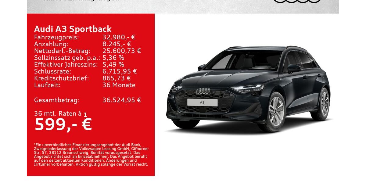 Audi A3 23.500 km 32.980 &euro; Würzburg 97076