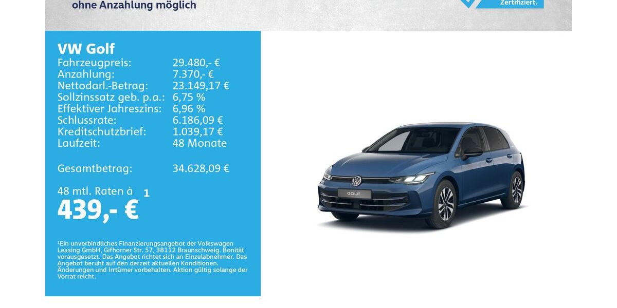 VW Golf 4.000 km 29.480 &euro; Würzburg 97076