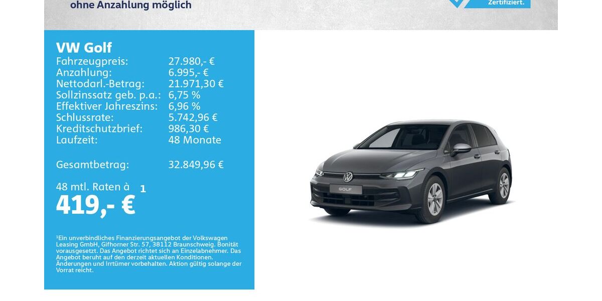 VW Golf 10.000 km 27.980 &euro; Würzburg 97076