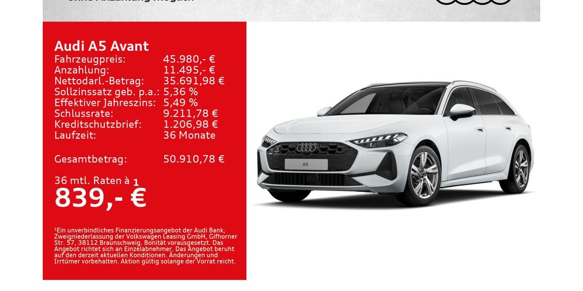 Audi A5 29.000 km 45.980 &euro; Würzburg 97076