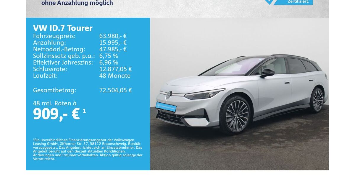 VW ID.7 5.000 km 63.980 &euro; Würzburg 97076